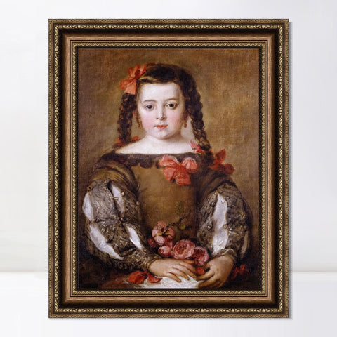 INVIN ART Framed Canvas Art Giclee Print Mona nina2 by the Christian Soul by Diego Velazquez Wall Art Living Room Home Office Decorations