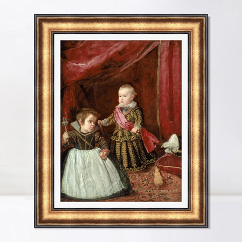 INVIN ART Framed Canvas Art Giclee Print Don Baltasar Carlos with a Dwarf by the Christian Soul by Diego Velazquez Wall Art Living Decorations