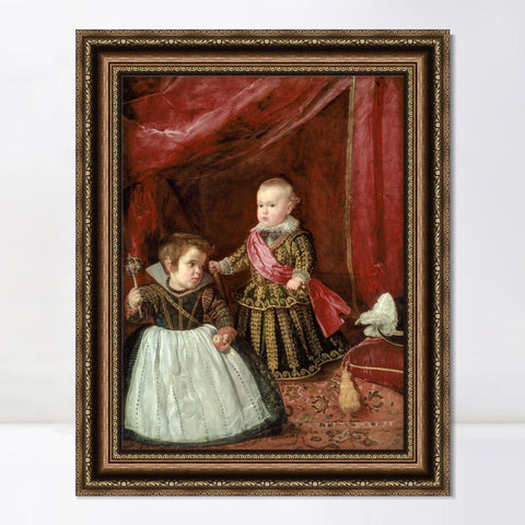 INVIN ART Framed Canvas Art Giclee Print Don Baltasar Carlos with a Dwarf by the Christian Soul by Diego Velazquez Wall Art Living Decorations