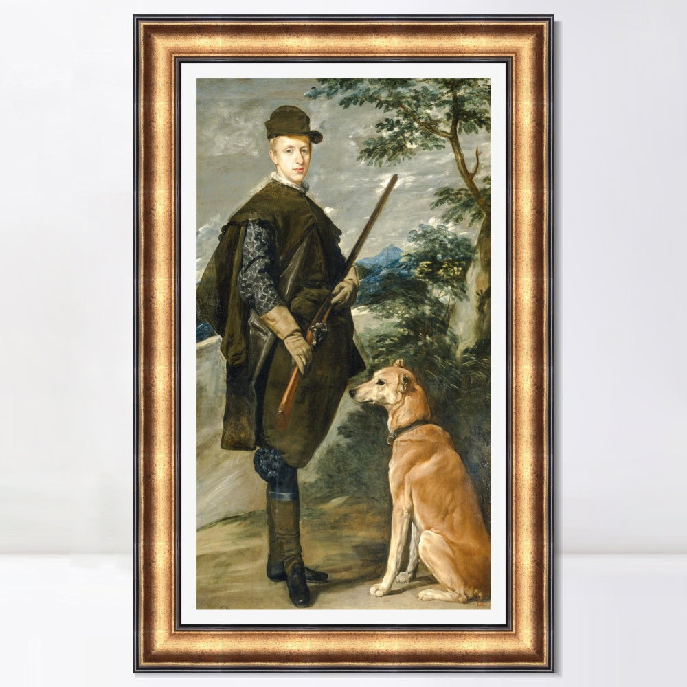 INVIN ART Framed Canvas Art Giclee Print Portrait of Cardinal-Infante Ferdinand of Austria by Diego Velazquez Wall Art