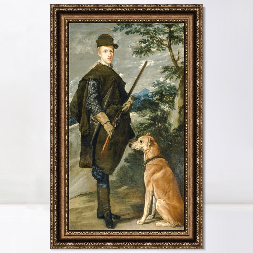 INVIN ART Framed Canvas Art Giclee Print Portrait of Cardinal-Infante Ferdinand of Austria by Diego Velazquez Wall Art