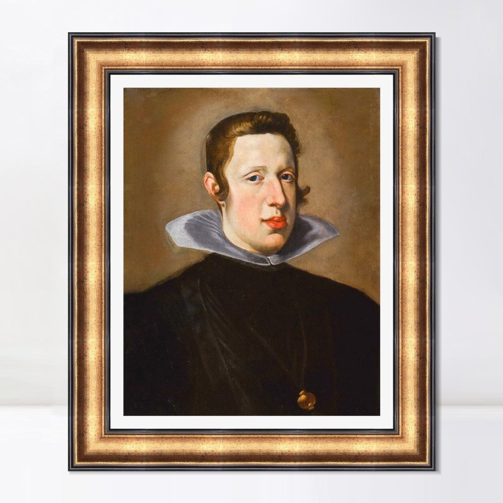 INVIN ART Framed Canvas Art Giclee Print Portrait of King Philip IV of Spain by the Christian Soul by Diego Velazquez Wall Art Living Decorations