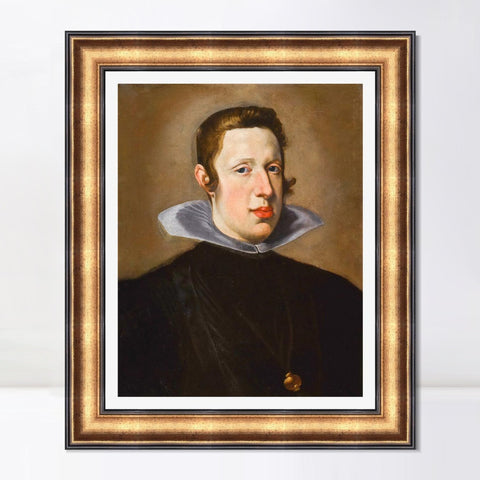 INVIN ART Framed Canvas Art Giclee Print Portrait of King Philip IV of Spain by the Christian Soul by Diego Velazquez Wall Art Living Decorations
