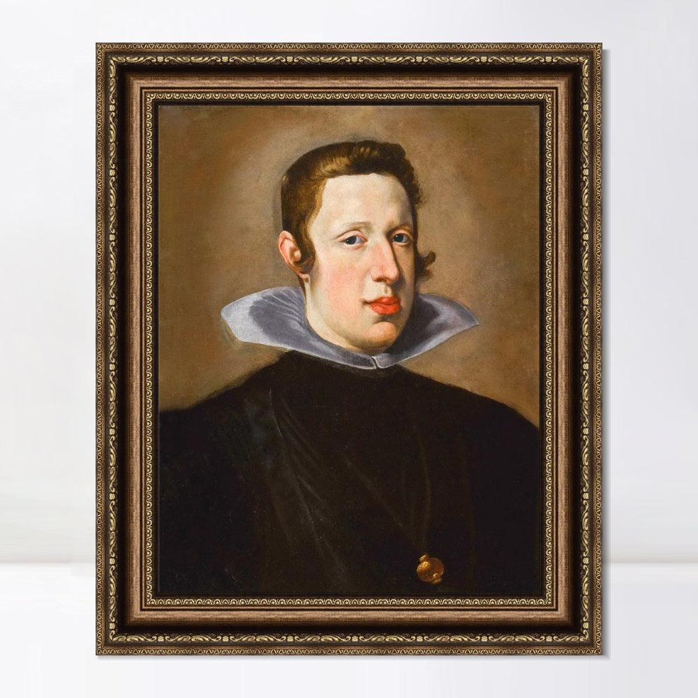INVIN ART Framed Canvas Art Giclee Print Portrait of King Philip IV of Spain by the Christian Soul by Diego Velazquez Wall Art Living Decorations