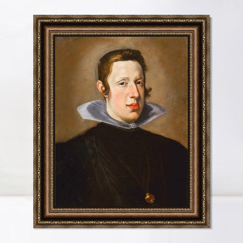 INVIN ART Framed Canvas Art Giclee Print Portrait of King Philip IV of Spain by the Christian Soul by Diego Velazquez Wall Art Living Decorations