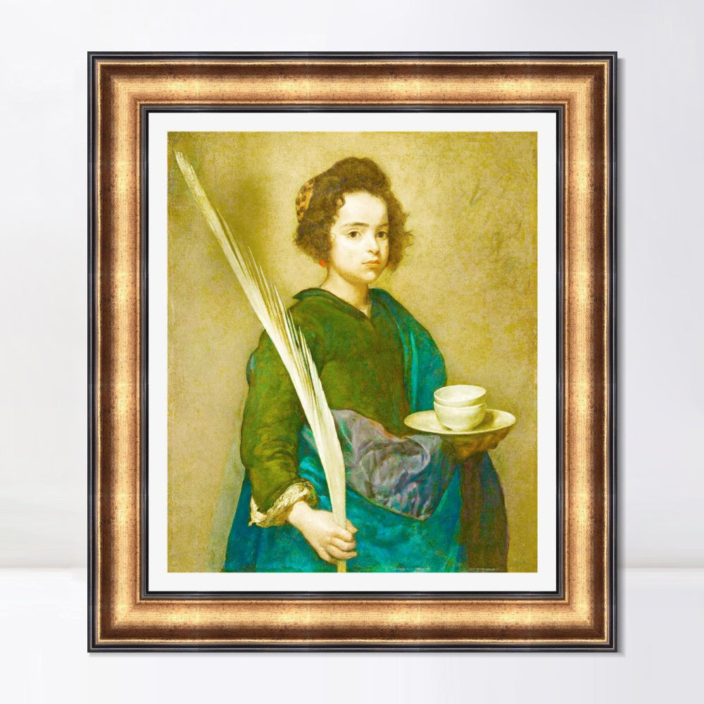 INVIN ART Framed Canvas Art Giclee Print SAINT RUFINA by the Christian Soul by Diego Velazquez Wall Art