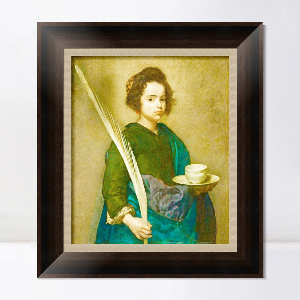 INVIN ART Framed Canvas Art Giclee Print SAINT RUFINA by the Christian Soul by Diego Velazquez Wall Art
