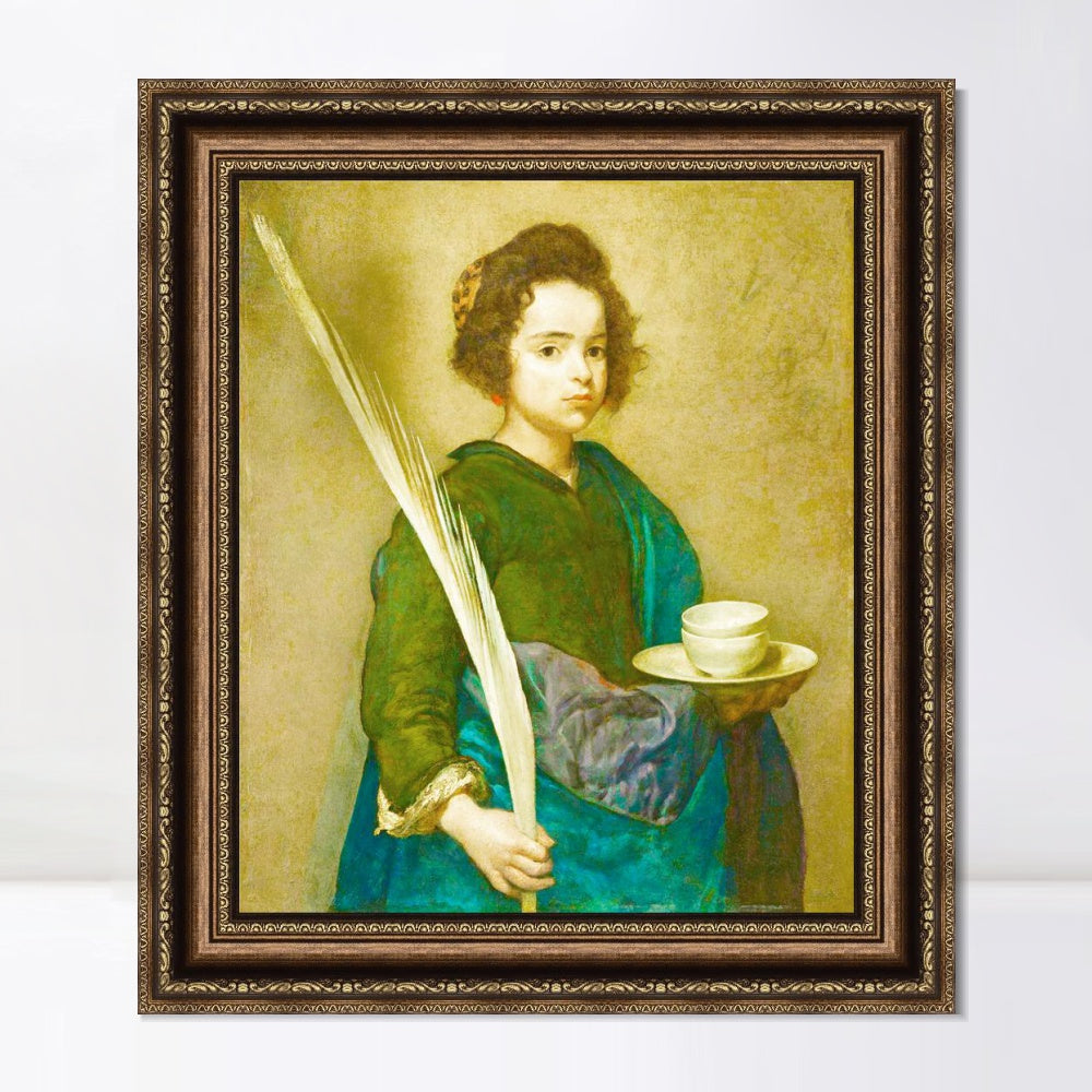 INVIN ART Framed Canvas Art Giclee Print SAINT RUFINA by the Christian Soul by Diego Velazquez Wall Art
