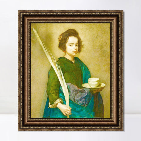INVIN ART Framed Canvas Art Giclee Print SAINT RUFINA by the Christian Soul by Diego Velazquez Wall Art Living Room Home Office Decorations