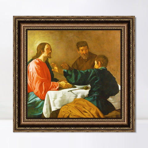 INVIN ART Framed Canvas Art Giclee Print The Supper at Emmaus by the Christian Soul by Diego Velazquez Wall Art Living Room Home Office Decorations