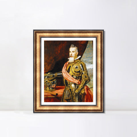 INVIN ART Framed Canvas Art Giclee Print Don Juan Francisco de Pimentel, X conde de Benavente by the Christian Soul by Diego Velazquez Wall Art Decorations
