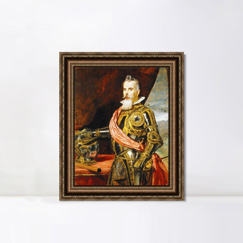 INVIN ART Framed Canvas Art Giclee Print Don Juan Francisco de Pimentel, X conde de Benavente by the Christian Soul by Diego Velazquez Wall Art Decorations
