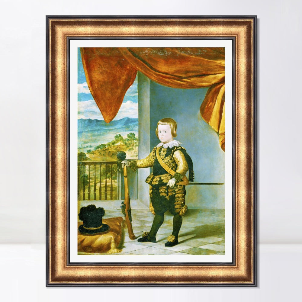 INVIN ART Framed Canvas Art Giclee Print Prince Baltasar Carlos by the Christian Soul by Diego Velazquez Wall Art