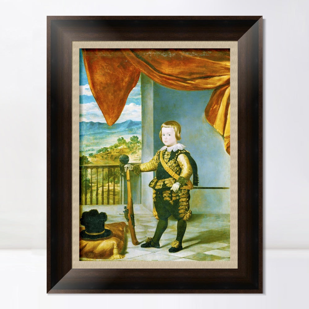 INVIN ART Framed Canvas Art Giclee Print Prince Baltasar Carlos by the Christian Soul by Diego Velazquez Wall Art