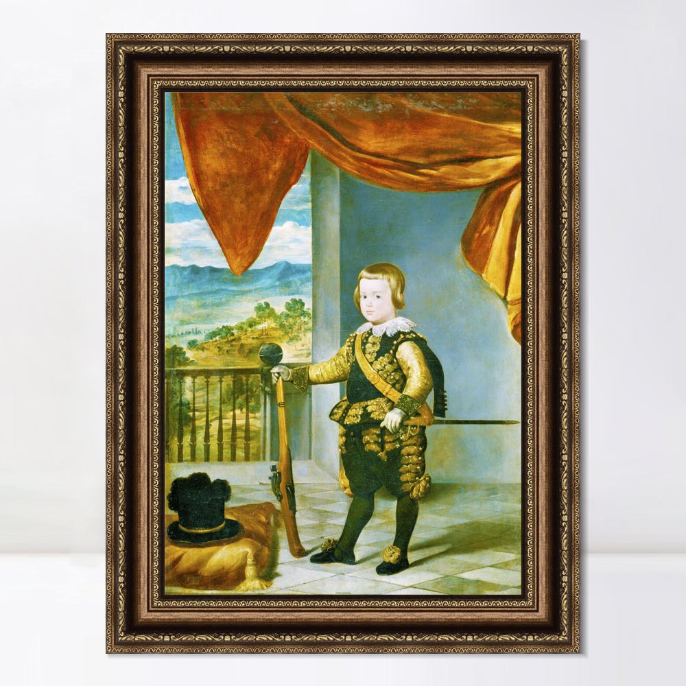 INVIN ART Framed Canvas Art Giclee Print Prince Baltasar Carlos by the Christian Soul by Diego Velazquez Wall Art