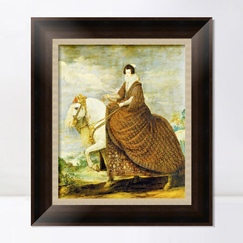 INVIN ART Framed Canvas Art Giclee Print Queen Elizabeth of Bourbon, on horseback by the Christian Soul by Diego Velazquez Wall Art Living Decorations