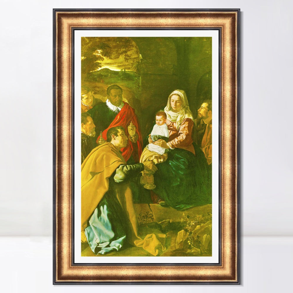 INVIN ART Framed Canvas Art Giclee Print Prince Adoration of the Magi by the Christian Soul by Diego Velazquez Wall Art Living Decorations
