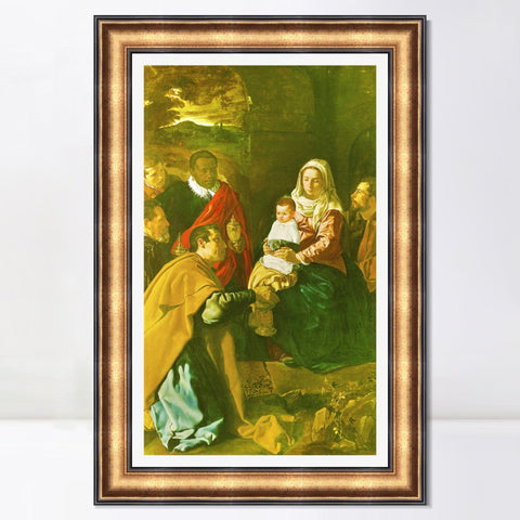 INVIN ART Framed Canvas Art Giclee Print Prince Adoration of the Magi by the Christian Soul by Diego Velazquez Wall Art Living Decorations