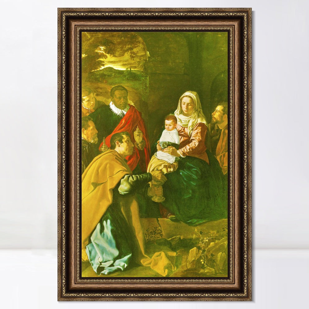 INVIN ART Framed Canvas Art Giclee Print Prince Adoration of the Magi by the Christian Soul by Diego Velazquez Wall Art Living Decorations