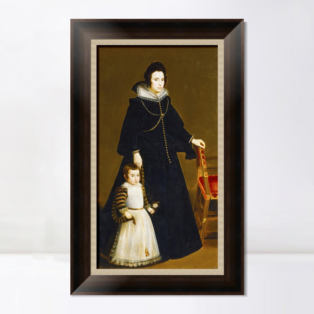 INVIN ART Framed Canvas Art Giclee Print Antonia de Ipenarrieta y Galdos and her son Don Luis by Diego Velazquez Wall Art Living Decorations