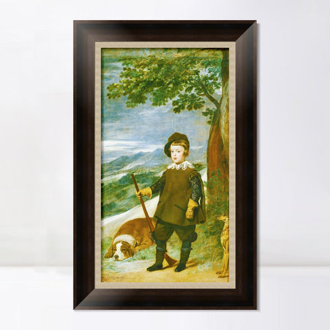 INVIN ART Framed Canvas Art Giclee Print Prince Baltasar Carlos as a Hunter by Diego Velazquez Wall Art Living Room Home Office Decorations