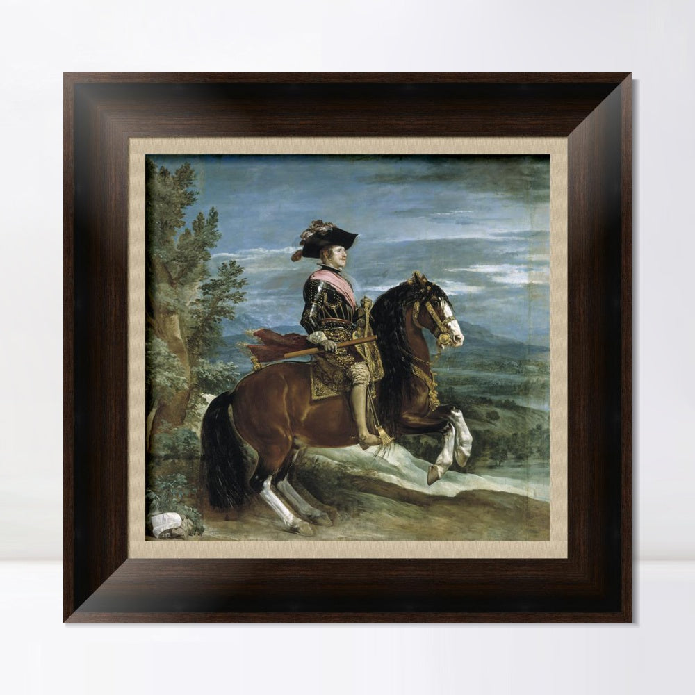 INVIN ART Framed Canvas Art Giclee Print Felipe IV, on horseback by the Christian Soul by Diego Velazquez Wall Art