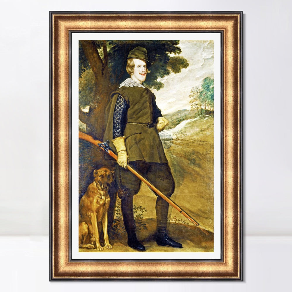 INVIN ART Framed Canvas Art Giclee Print Prince Felipe IV, hunter by the Christian Soul by Diego Velazquez Wall Art