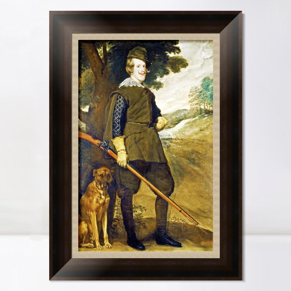 INVIN ART Framed Canvas Art Giclee Print Prince Felipe IV, hunter by the Christian Soul by Diego Velazquez Wall Art
