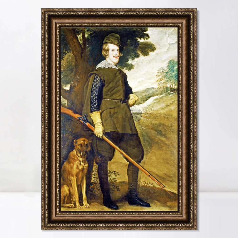 INVIN ART Framed Canvas Art Giclee Print Prince Felipe IV, hunter by the Christian Soul by Diego Velazquez Wall Art
