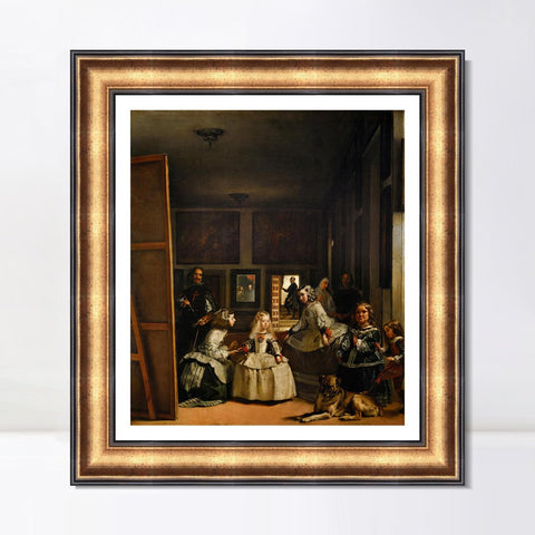 INVIN ART Framed Canvas Art Giclee Print The Meninas, or The Family of Felipe IV -1 by the Christian Soul by Diego Velazquez Wall Art Living Decorations