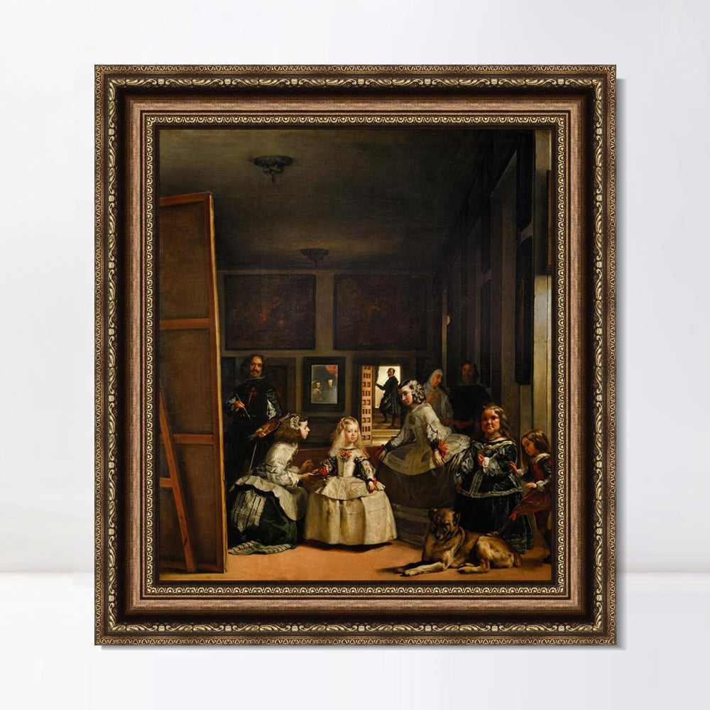 INVIN ART Framed Canvas Art Giclee Print The Meninas, or The Family of Felipe IV -1 by the Christian Soul by Diego Velazquez Wall Art Living Decorations