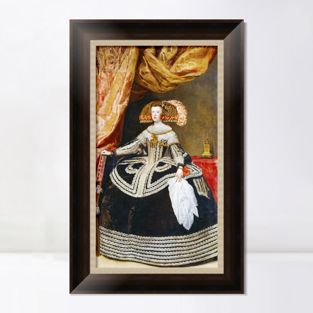 INVIN ART Framed Canvas Art Giclee Print Prince Mariana from Austria, Queen of Spain by Diego Velazquez Wall Art