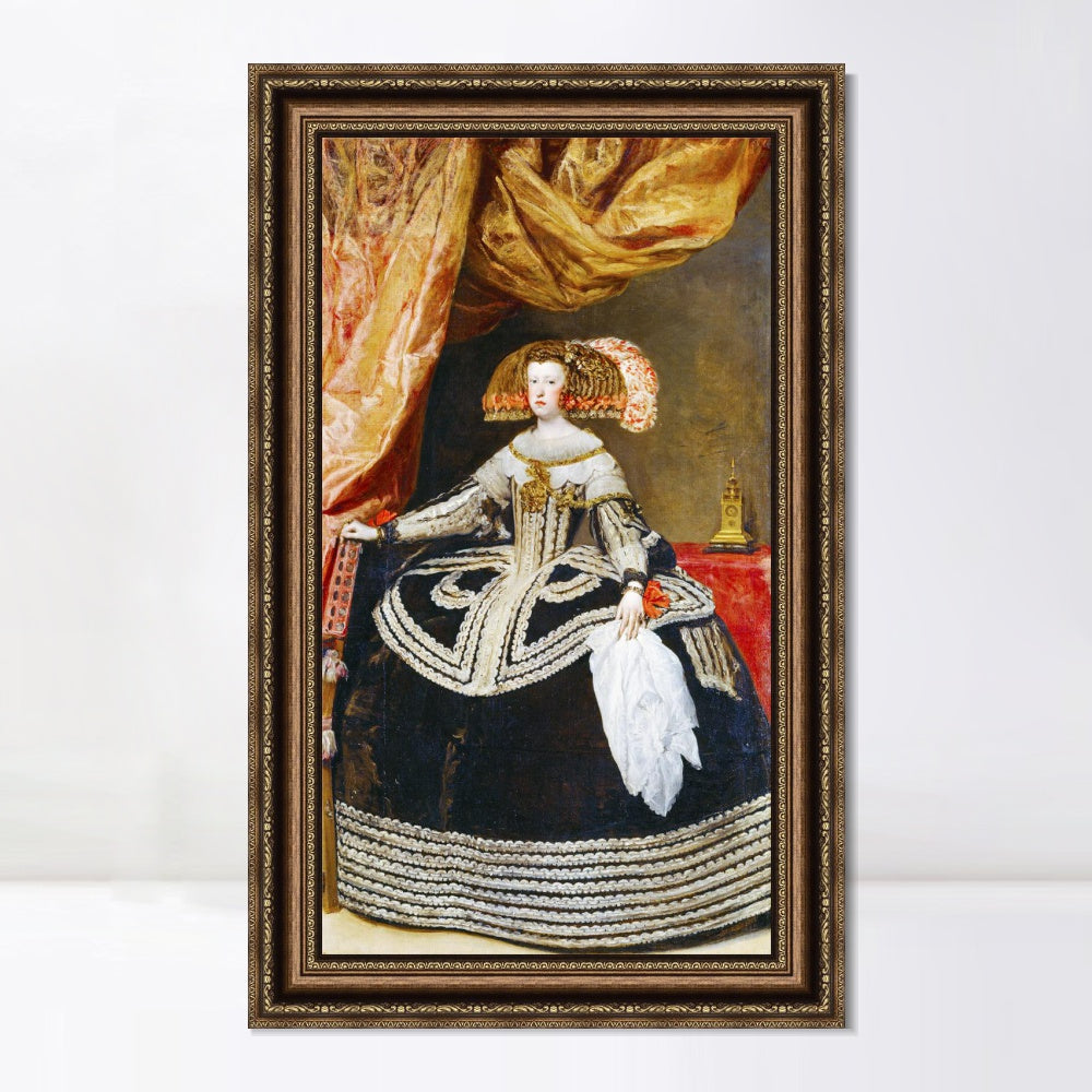 INVIN ART Framed Canvas Art Giclee Print Prince Mariana from Austria, Queen of Spain by Diego Velazquez Wall Art