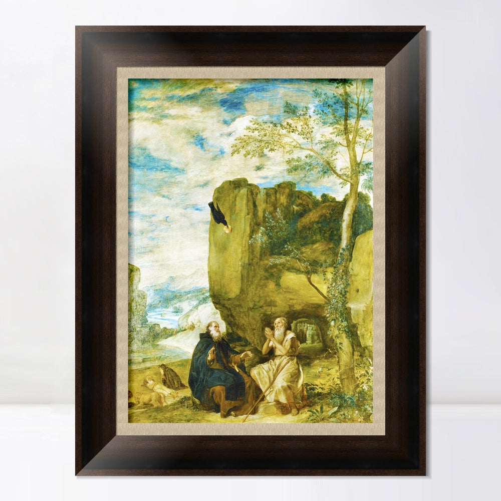 INVIN ART Framed Canvas Art Giclee Print Prince Saint Paul, first hermit by the Christian Soul by Diego Velazquez Wall Art Living Decorations