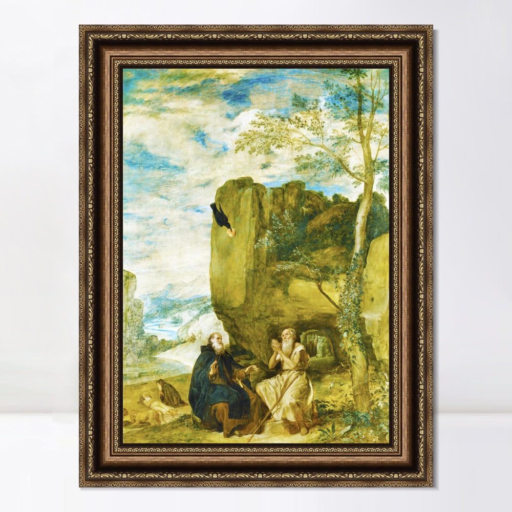 INVIN ART Framed Canvas Art Giclee Print Prince Saint Paul, first hermit by the Christian Soul by Diego Velazquez Wall Art Living Decorations