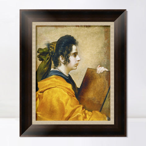 INVIN ART Framed Canvas Art Giclee Print A sibyl (Juana Pacheco) by the Christian Soul by Diego Velazquez Wall Art Living Room Home Office Decorations