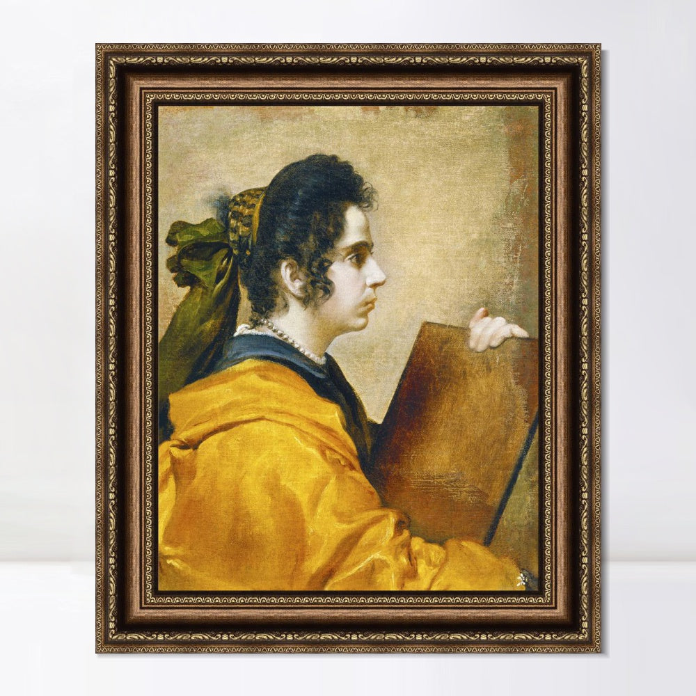 INVIN ART Framed Canvas Art Giclee Print A sibyl (Juana Pacheco) by the Christian Soul by Diego Velazquez Wall Art