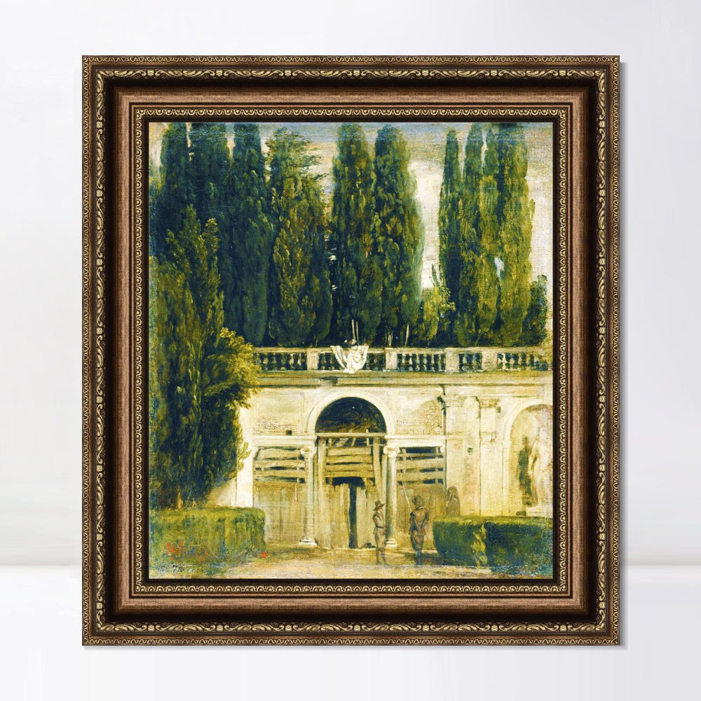 INVIN ART Framed Canvas Art Giclee Print The Medici Gardens in Rome by the Christian Soul by Diego Velazquez Wall Art