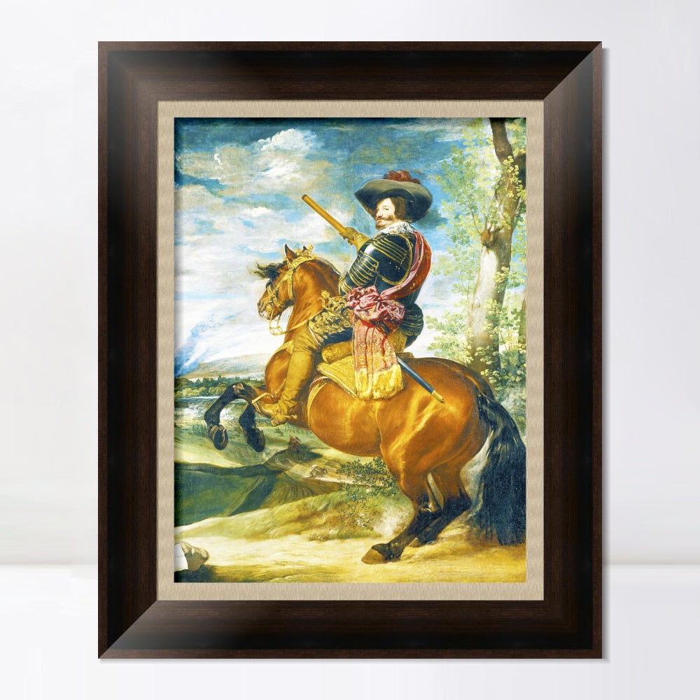INVIN ART Framed Canvas Art Giclee Print the Count Duke of Olivares on Horseback by the Christian Soul by Diego Velazquez Wall Art Living Decorations