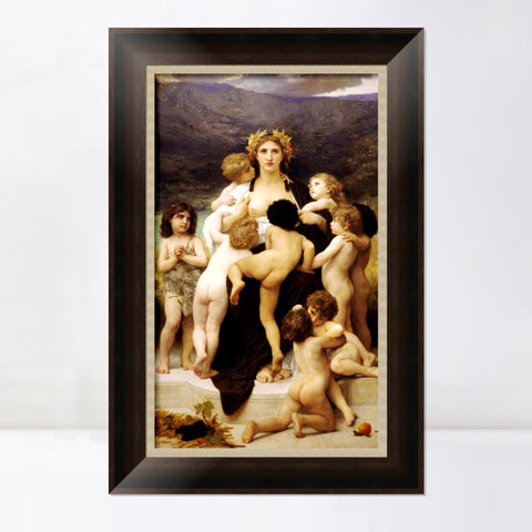 INVIN ART Framed Canvas Art Giclee Print Angle by William Adolphe Bouguereau Wall Art Living Room Home Office Decorations