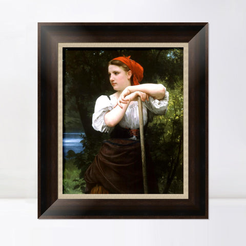 INVIN ART Framed Canvas Art Giclee Print The Haymaker (1869) by William Adolphe Bouguereau Wall Art Living Room Home Office Decorations