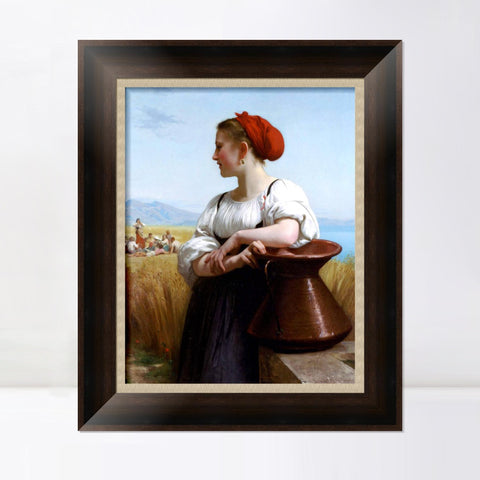 INVIN ART Framed Canvas Art Giclee Print The Harvester/Moissoneuse by William Adolphe Bouguereau Wall Art Living Room Home Office Decorations
