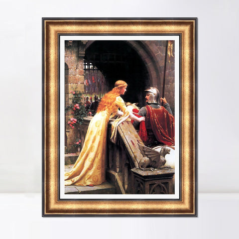 INVIN ART Framed Canvas Art Giclee Print virgin enthroned by William Adolphe Bouguereau Wall Art Living Room Home Office Decorations