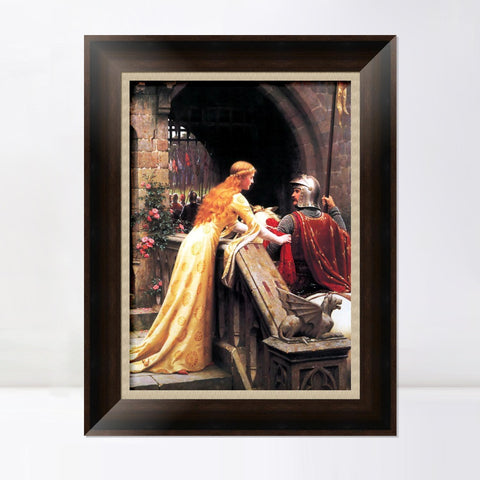 INVIN ART Framed Canvas Art Giclee Print virgin enthroned by William Adolphe Bouguereau Wall Art Living Room Home Office Decorations