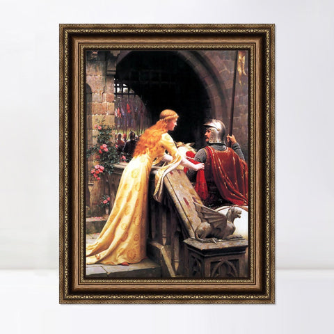 INVIN ART Framed Canvas Art Giclee Print virgin enthroned by William Adolphe Bouguereau Wall Art Living Room Home Office Decorations