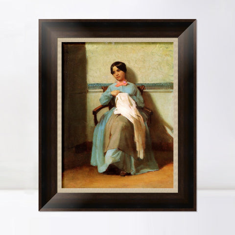INVIN ART Framed Canvas Art Giclee Print A Portrait of Léonie Bouguereau (1850) by William Adolphe Bouguereau Wall Art Living Room Home Office Decorations