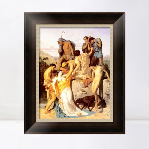 INVIN ART Framed Canvas Art Giclee Print Zenobia Found by Shepherds on the Banks of the Araxes by William Adolphe Bouguereau Wall Art Living Room Home Office Decorations