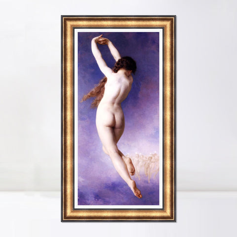 INVIN ART Framed Canvas Art Giclee Print Lost Pleiad by William Adolphe Bouguereau Wall Art Living Room Home Office Decorations