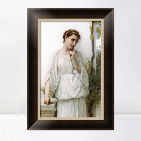 INVIN ART Framed Canvas Art Giclee Print Reverie by William Adolphe Bouguereau Wall Art Living Room Home Office Decorations