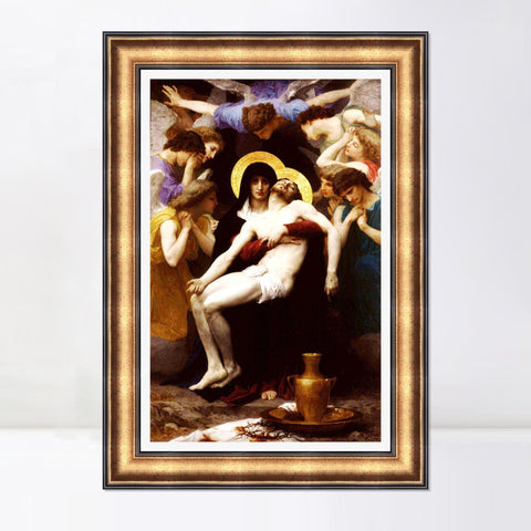 INVIN ART Framed Canvas Art Giclee Print Series#58 by William Adolphe Bouguereau Wall Art Living Room Home Office Decorations